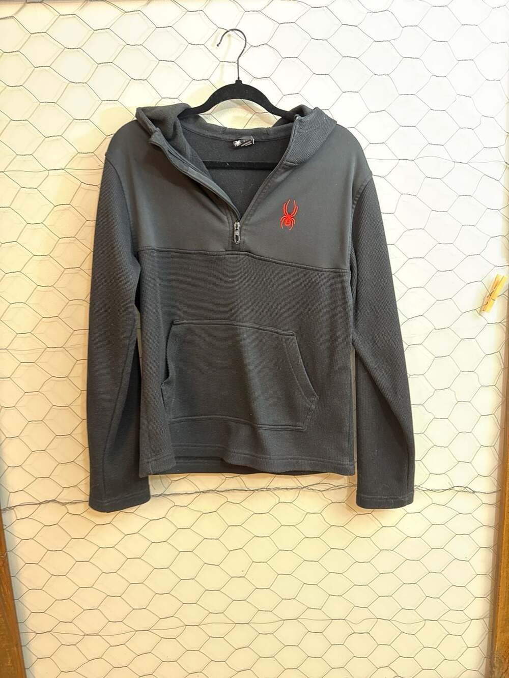 Spyder Men's Ray Half-Zip Pullover Hoodie Black
